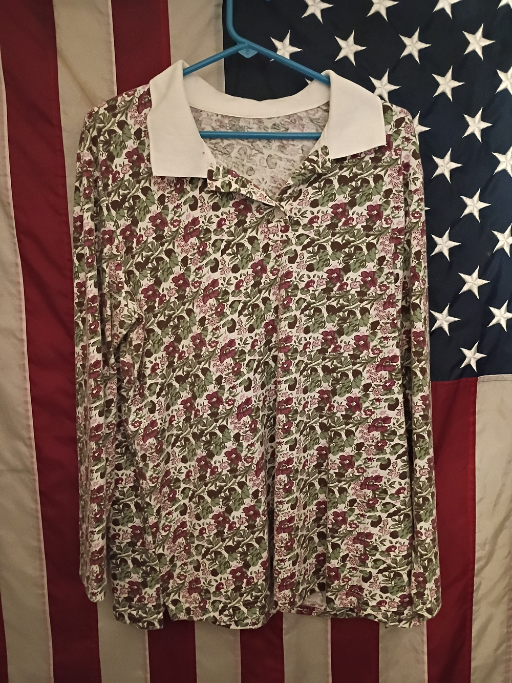 Women's Blair Collared Long Sleeve Floral Shirt Size Large